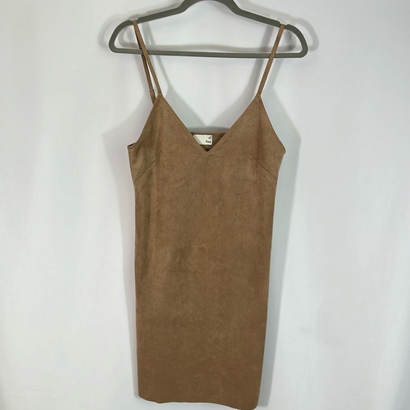 Wilfred Free Vivienne Tan Suede Mini Dress XS - Picture 1 of 5